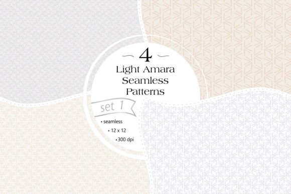 4 Light Luxury Seamless Patterns - Set 1: Elevating Design with Subtle Elegance