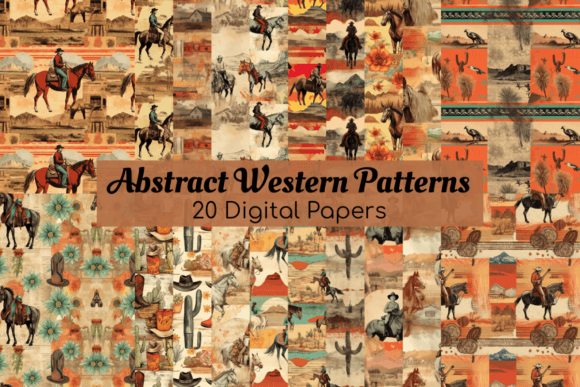 Abstract Western Background Patterns Set: A Versatile Tool for Creative Projects