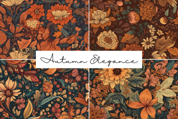 Autumn Elegance Seamless Patterns