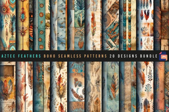 Aztec Feathers Boho Seamless Patterns: A Creative Boost for Your Print-on-Demand Business