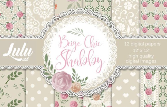 Beige Chic Shabby Patterns for Creative Projects