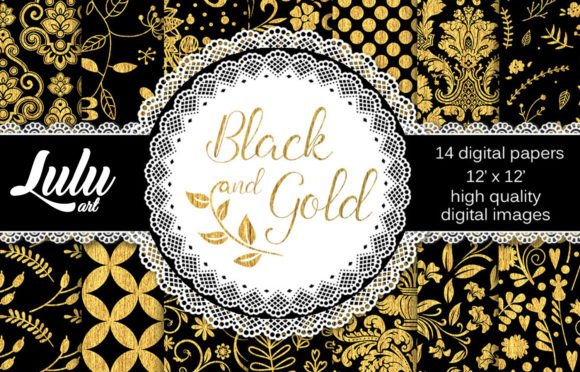 Black and Gold Patterns: A Versatile Design Choice for Digital Creations