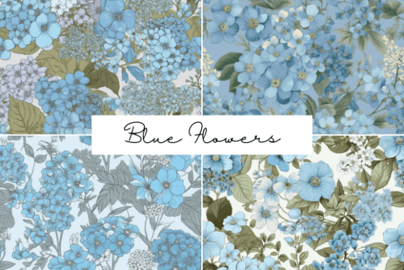 Blue Flowers Seamless Patterns: A Natural Elegance for Modern Design