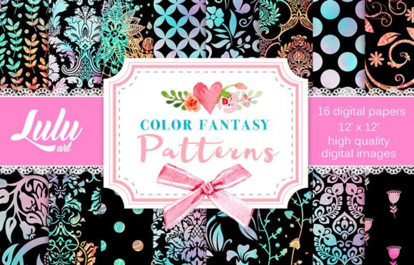 Color Fantasy on Black Patterns Freebie: A Digital Resource for Creative Projects