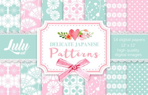 Delicate Japanese Patterns for Digital Creations