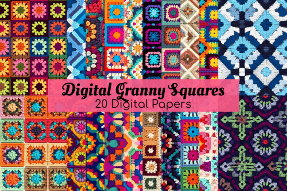 Digital Granny Squares Seamless Patterns: A Modern Twist on a Classic Craft