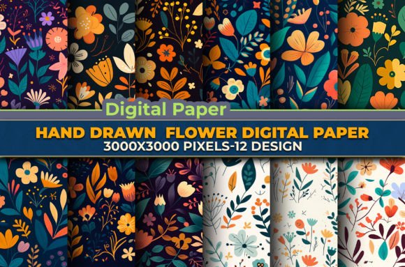 Floral Digital Paper - Flower Patterns: A Versatile Tool for Creative Projects