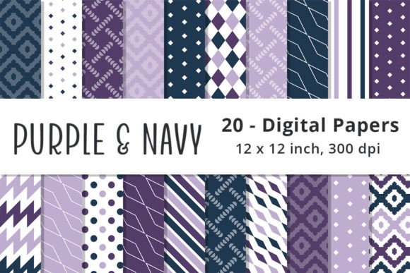 Navy and Purple Digital Paper Patterns: A Creative Guide for Designers and Crafters