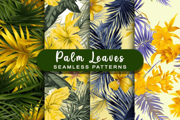 Palm Leaves and Yellow Flowers Patterns: A Tropical Design Guide