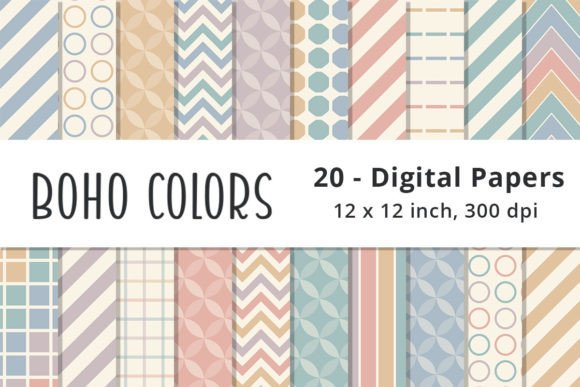 Pastel Boho Colors Background Patterns