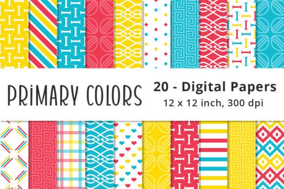 Red, Blue, and Yellow Geometric Patterns