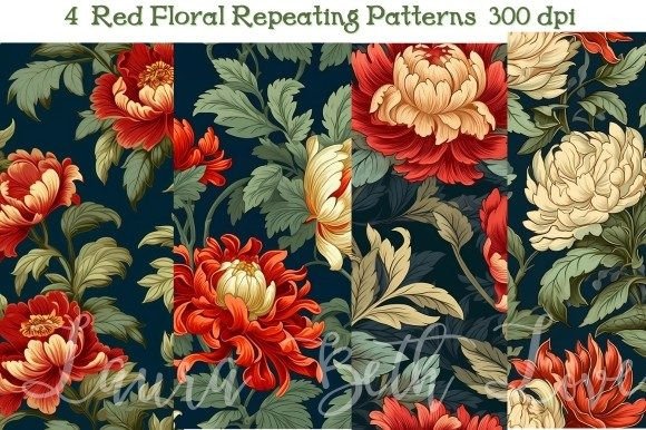 Red Floral Repeating Patterns Beautiful: A Timeless Design for Modern Creations