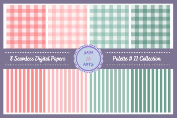 Seamless Gingham and Stripes Patterns