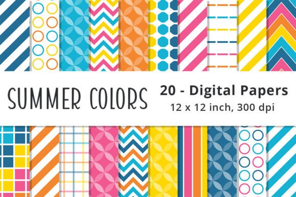 Summer Rainbow Digital Paper Patterns: A Versatile Tool for Creative Projects