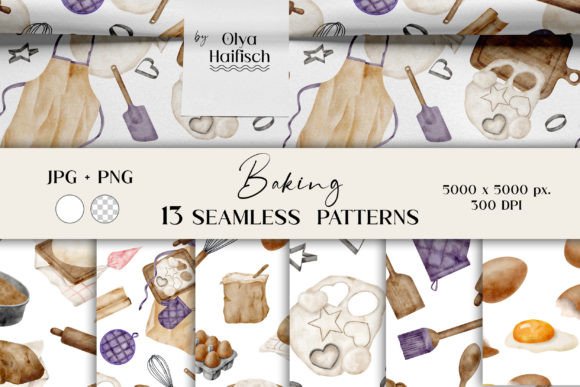Watercolor Baking Patterns