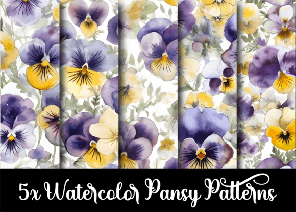 Watercolor Pansy Flower Patterns: A Versatile Tool for Creative Professionals and Design Enthusiasts
