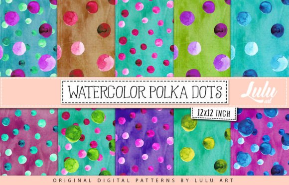 Watercolor Polka Dots Patterns: A Versatile Digital Design Resource